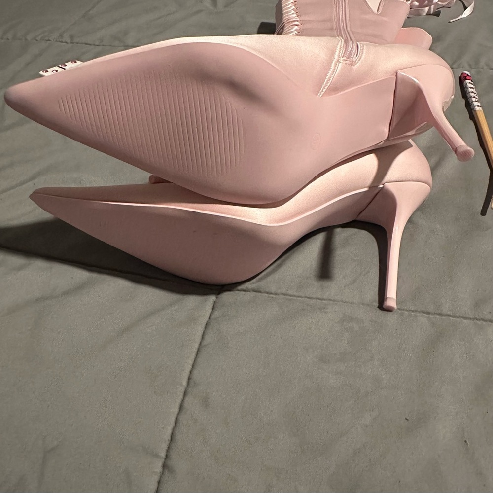 scandalous seduction heeled boots in pink by sugar thrillz (dolls kill) - Picture 3 of 10